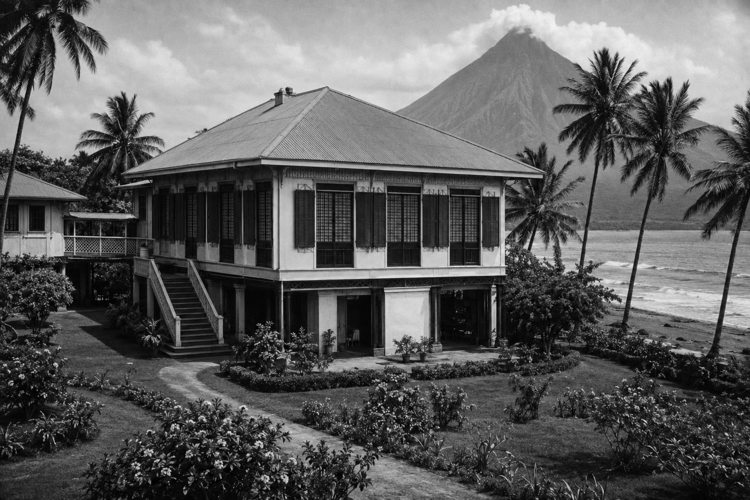 The grand house called San Rogue, home before the war