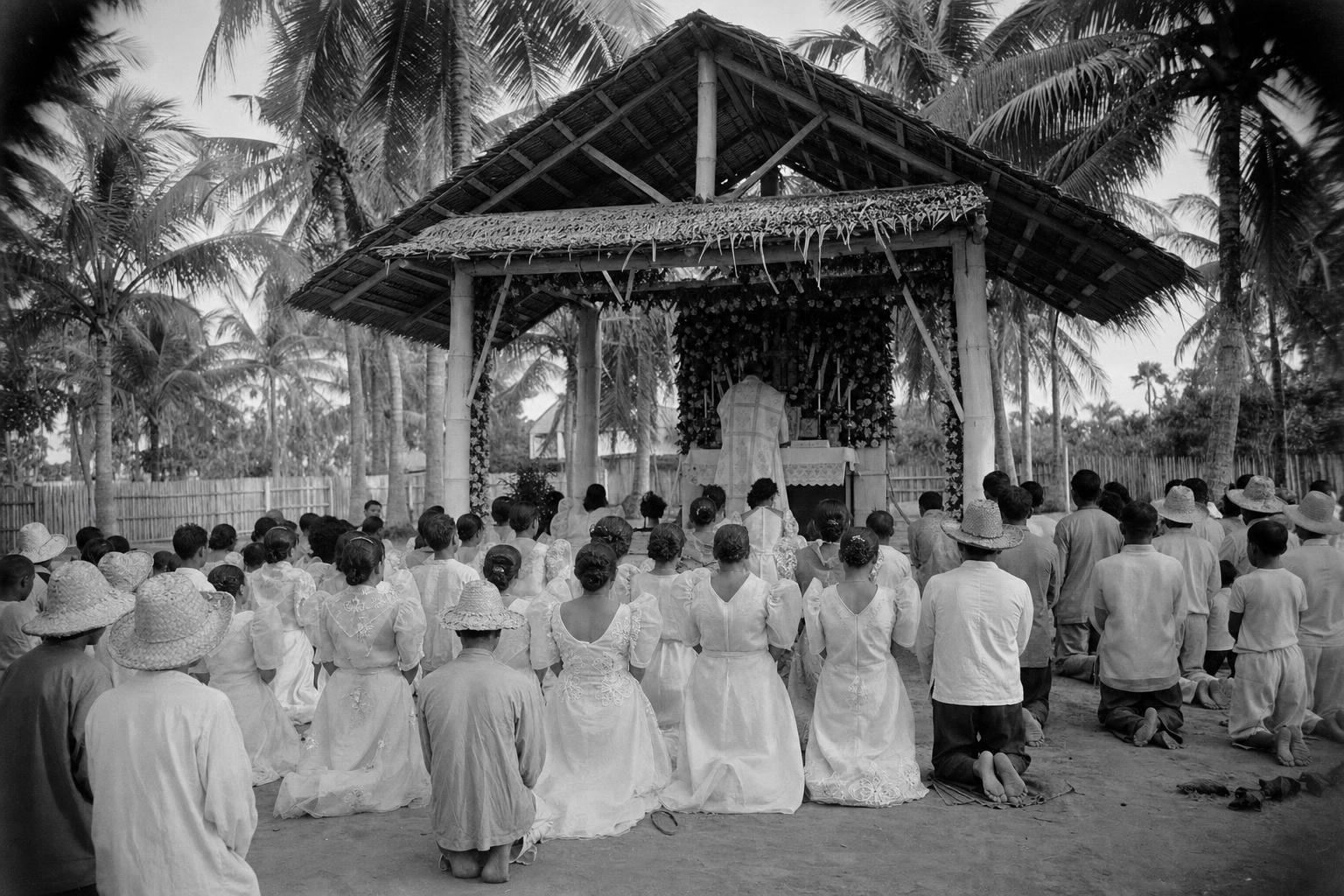 Open-air Mass on the priest's island tour